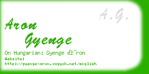 aron gyenge business card